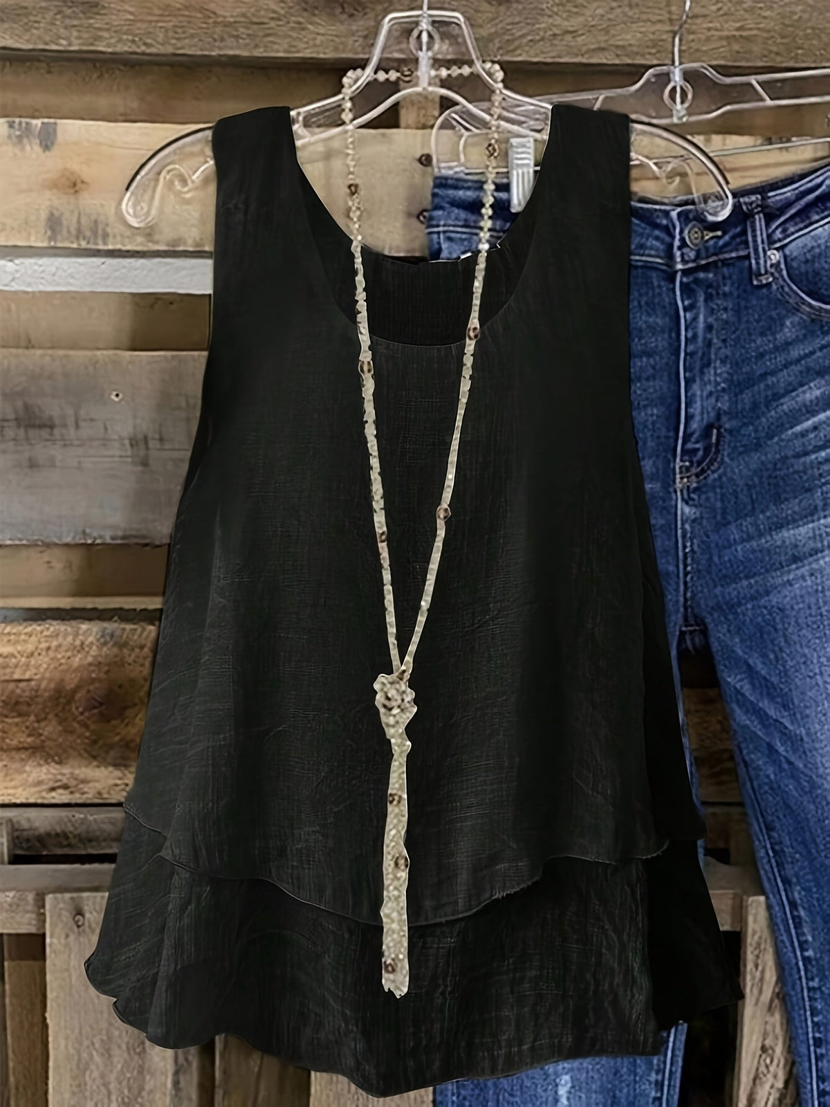 European and American Women's Fake Two-Piece Casual Vest