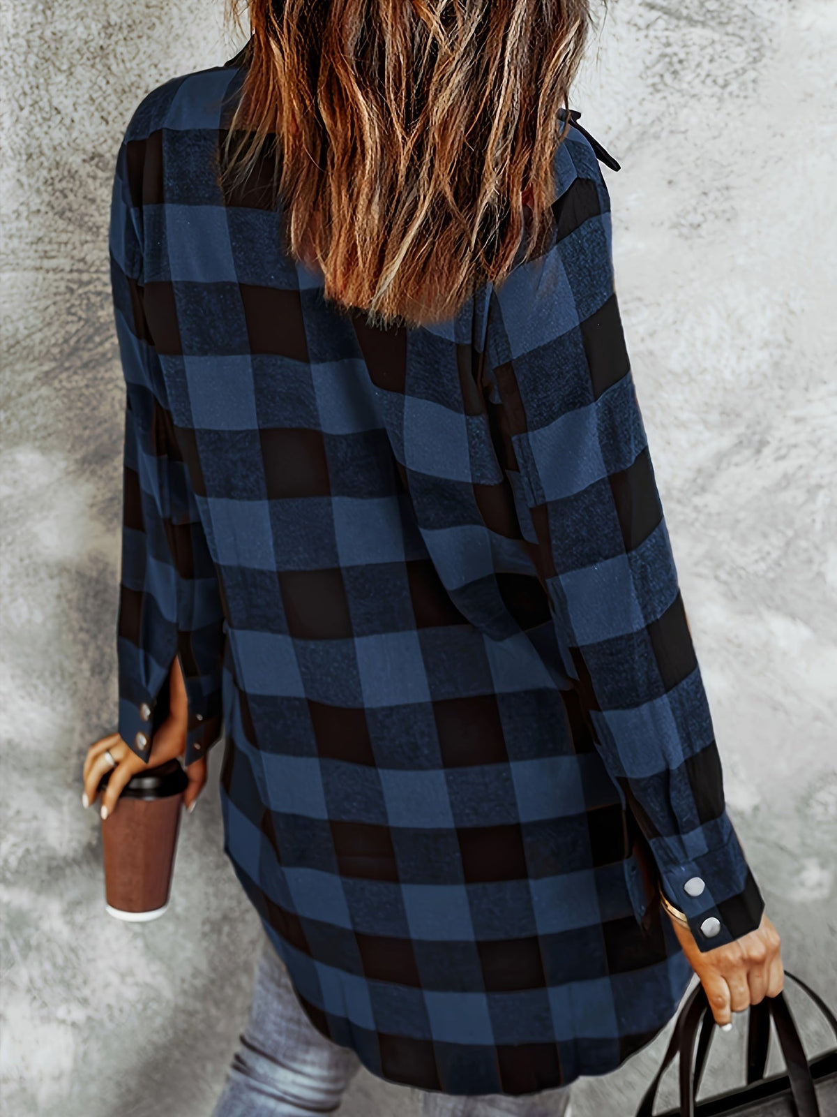 Stylish Plaid Long Sleeve Button Front Blouse - Women's Casual Shirt - Soft, Breathable, Relaxed Fit