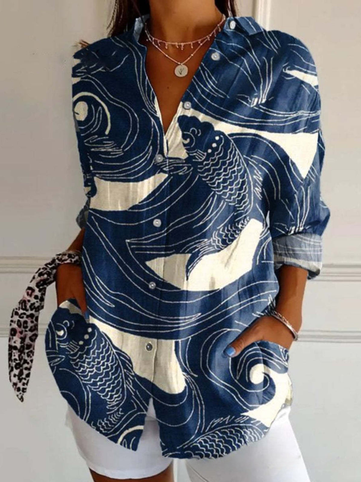 Casual Shirt Long Sleeve Floral Regular Loose Top