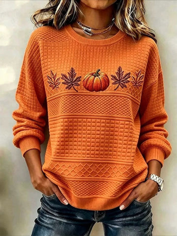 Crew Neck Long Sleeve Floral Print Sweatshirts