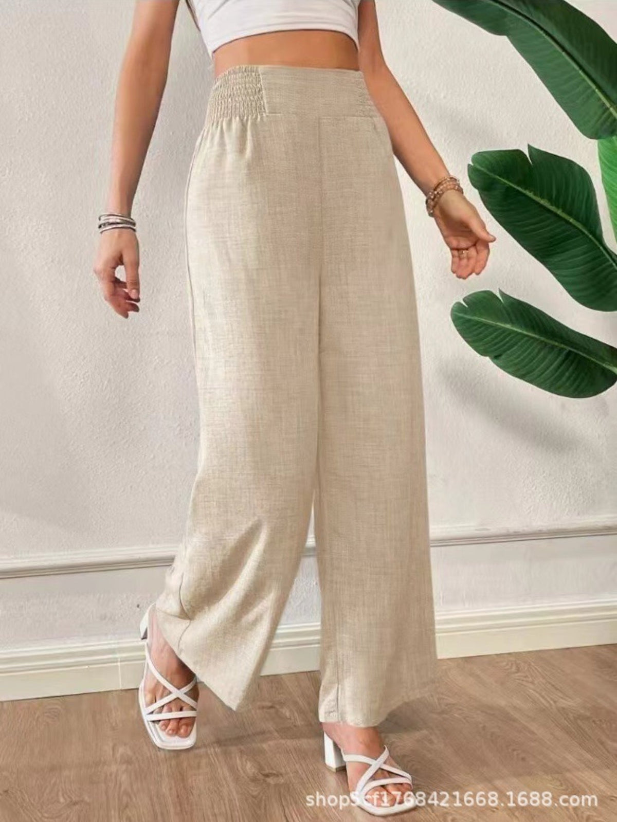 2024 Casual Wide Leg Pants with Belt