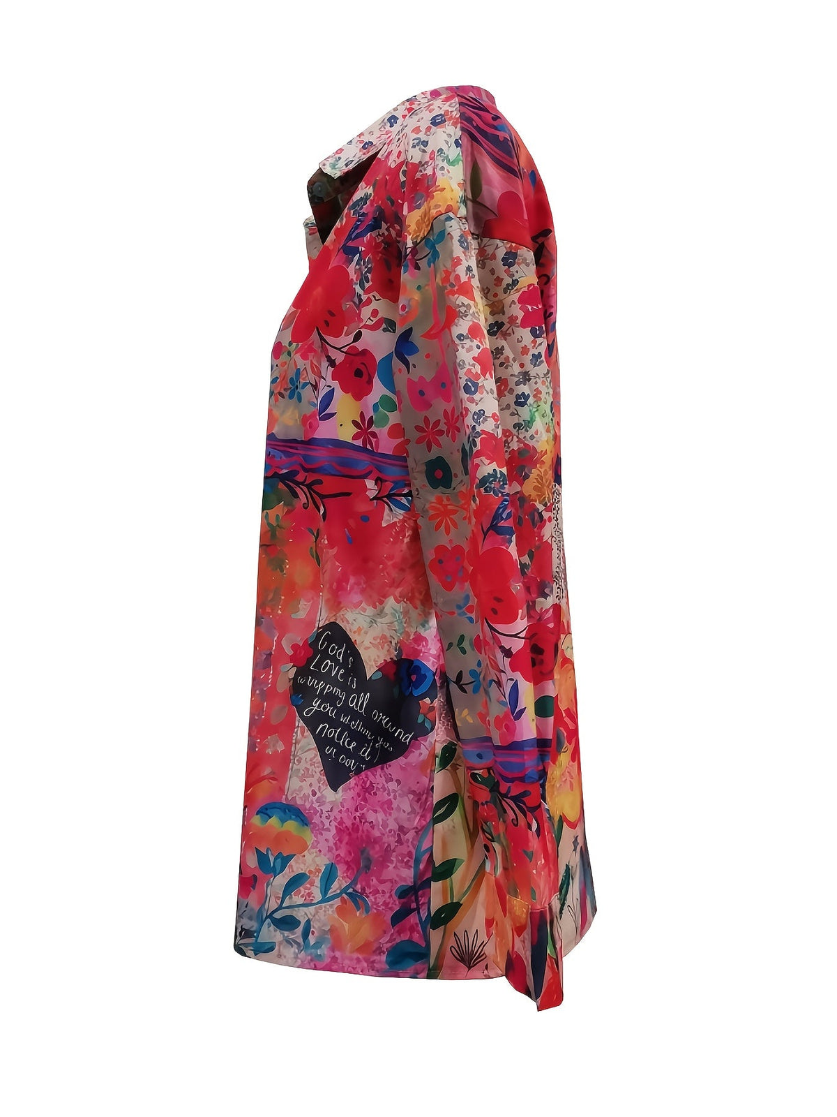Casual Shirt Long Sleeve Floral Regular Loose Top