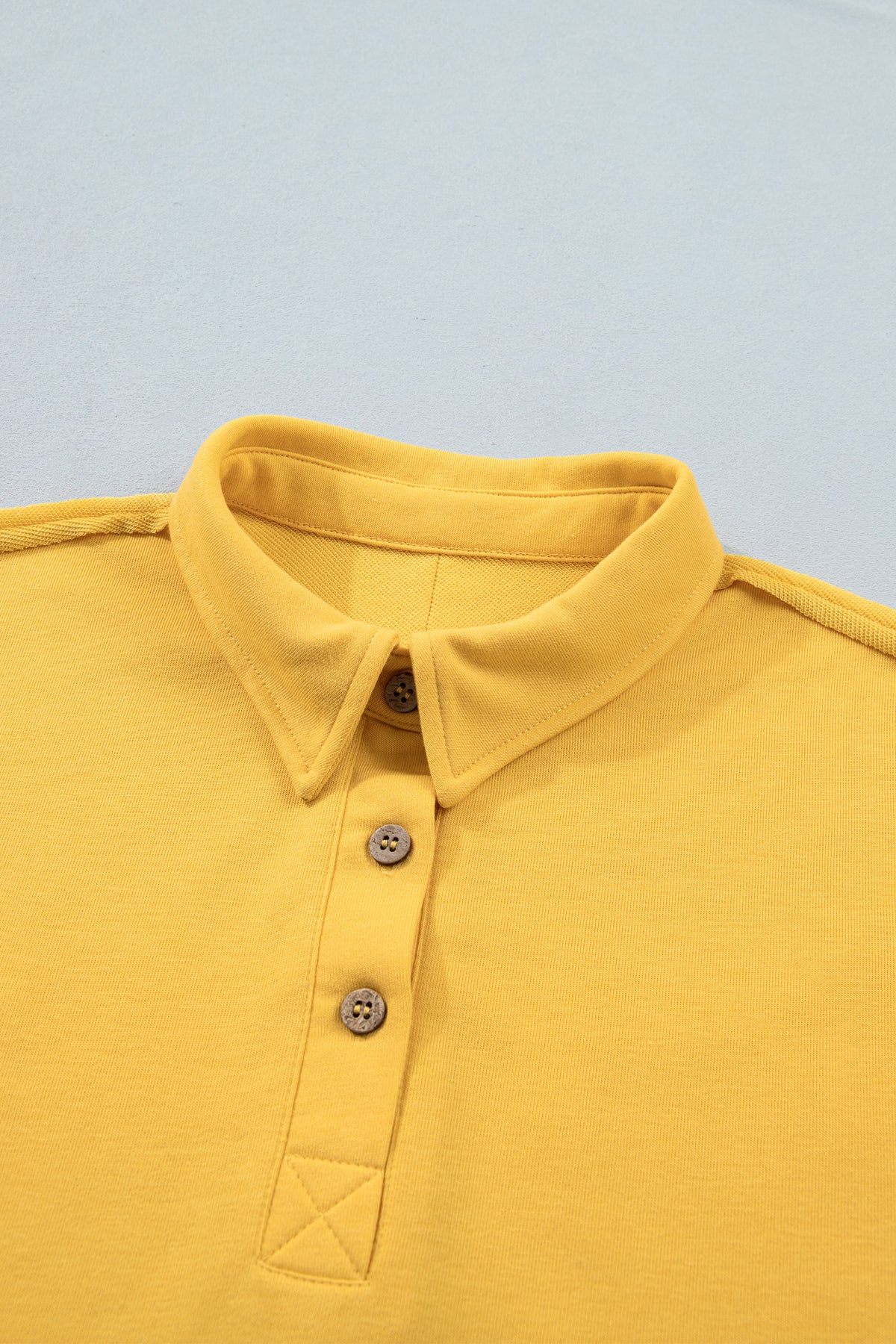 Banana Cream Loose Polo Tee Elastic Waist 2pcs Short Set