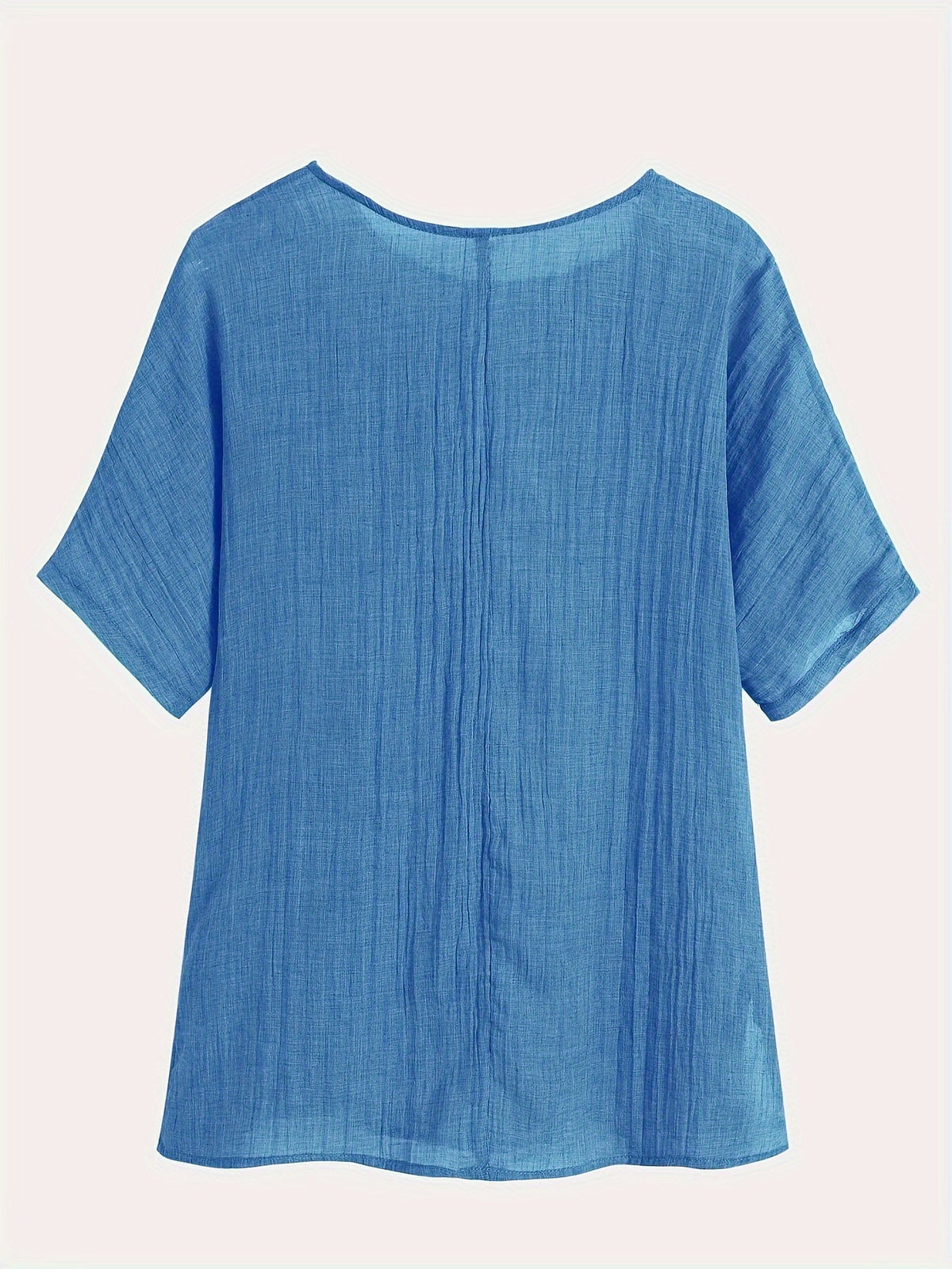 Solid Crew Neck T-Shirt, Casual Short Sleeve Loose Comfy Top