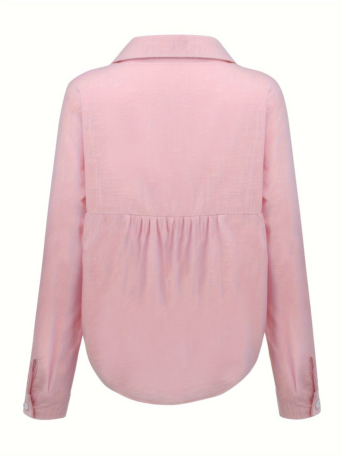 Long Sleeve Linen Shirt, Casual Button Up Shirt For Spring & Fall, Women's Clothing