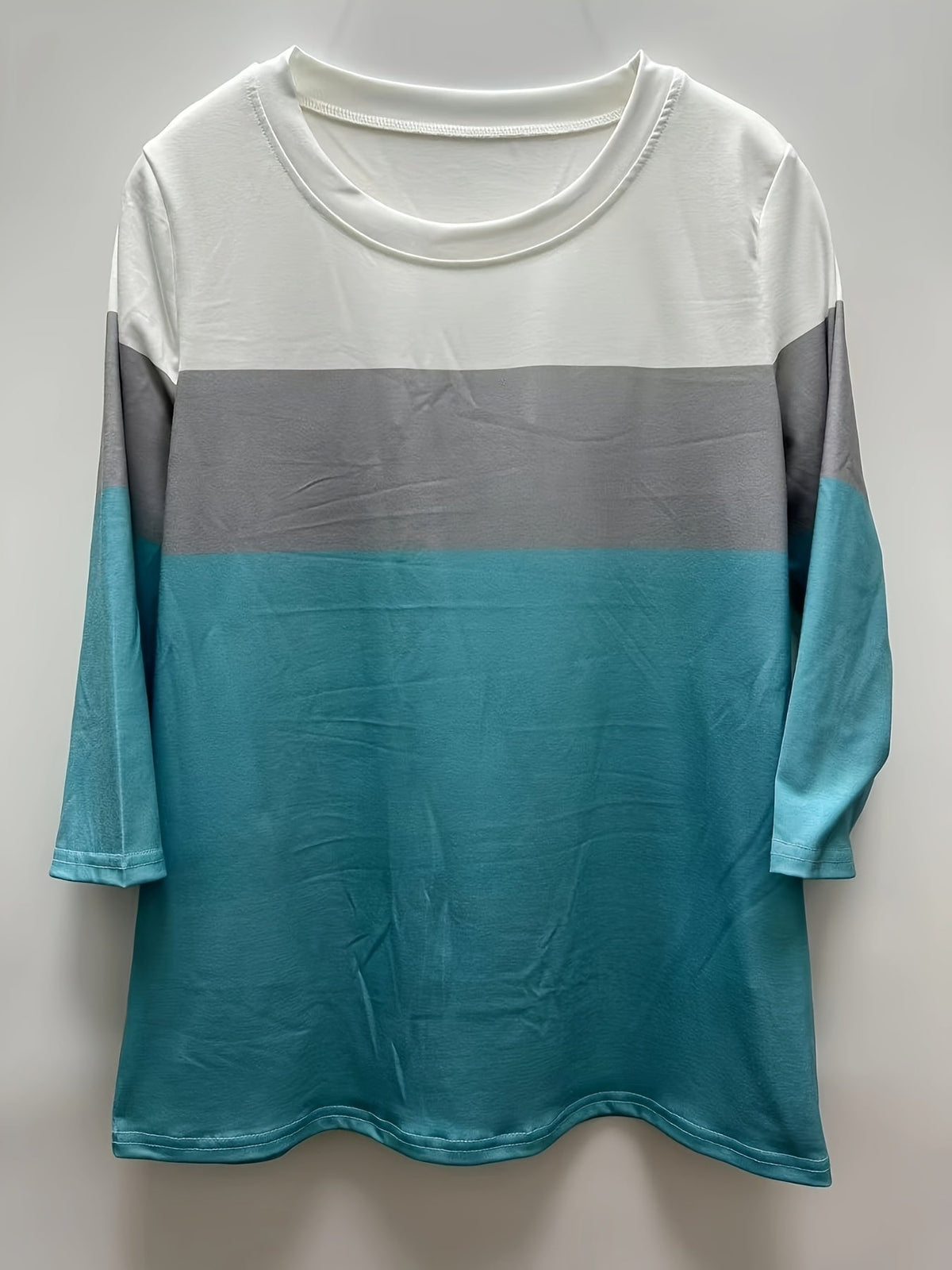 Regular Fit Printed Three-Quarter Sleeve Round Neck T-Shirt