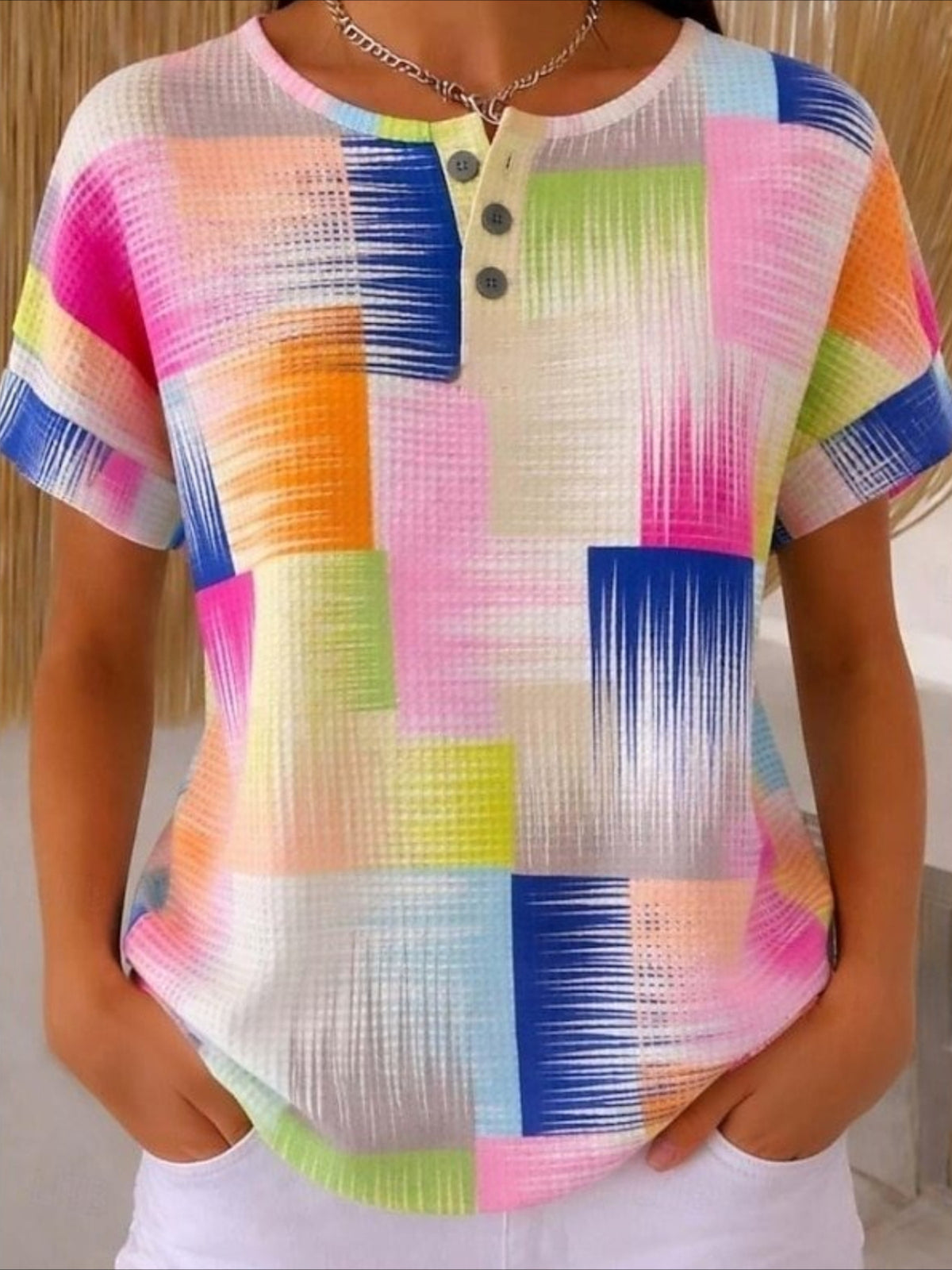 Loose Geometric Others Vintage T-Shirt