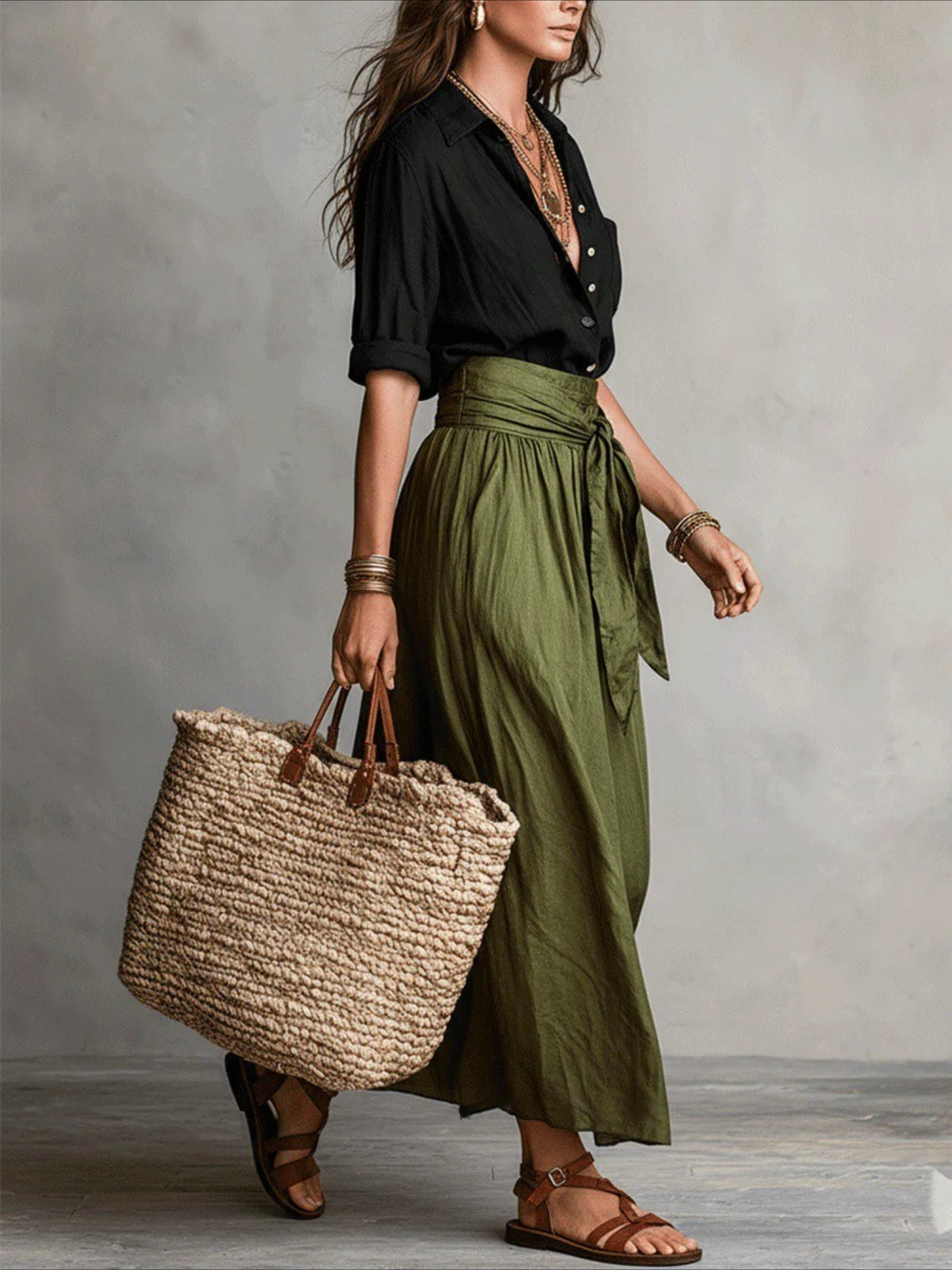 2pcs Color-blocking Casual Fashion Half Length Skirt And Shirt 2pcs Set