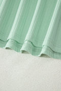 Clearly Aqua Plus Size Ribbed Color Block Trim Drawstring Shorts 2pcs Set