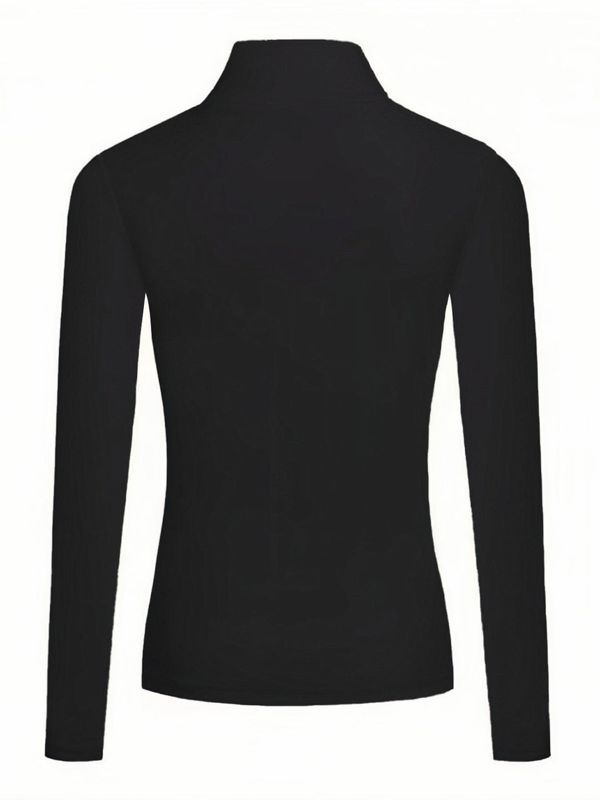 Solid Mock Neck T-Shirt, Casual Long Sleeve Top