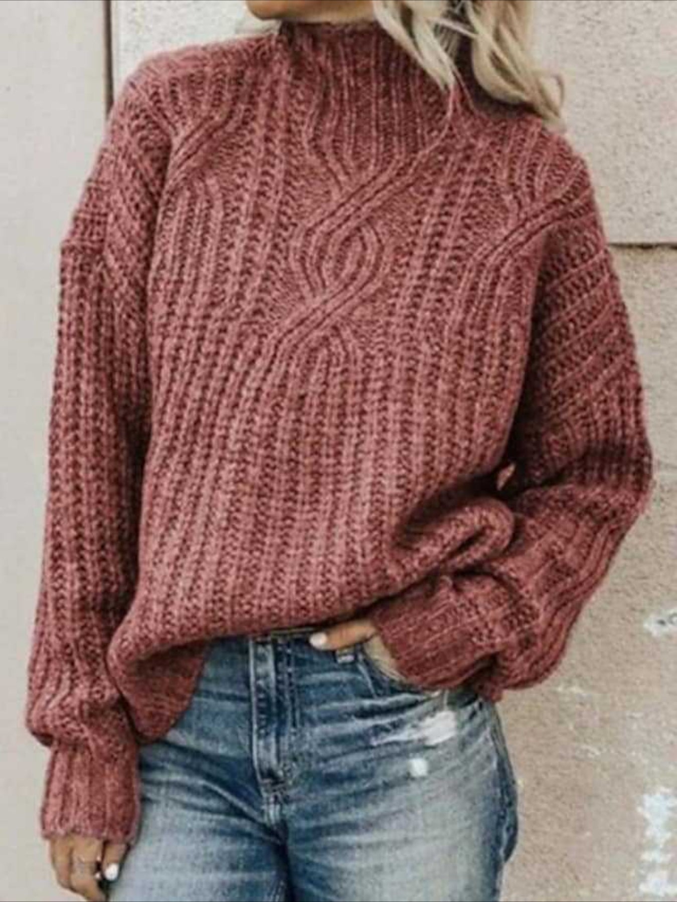 Plain Casual Balloon Sleeve Long Sleeve Sweater