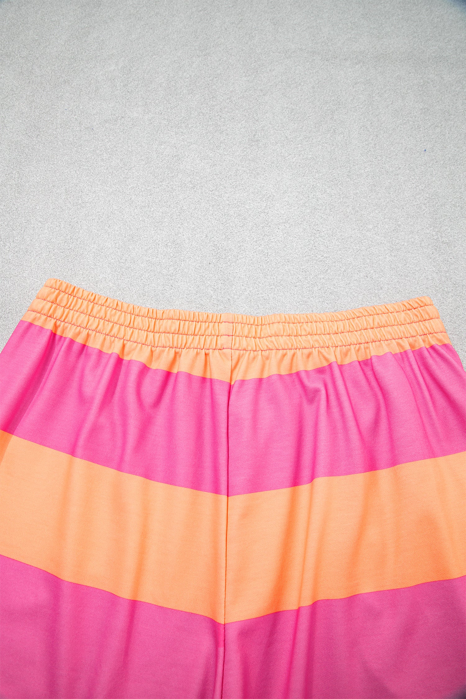 Pink Half Zipper Placket Bracelet Sleeve Top Casual Shorts Set