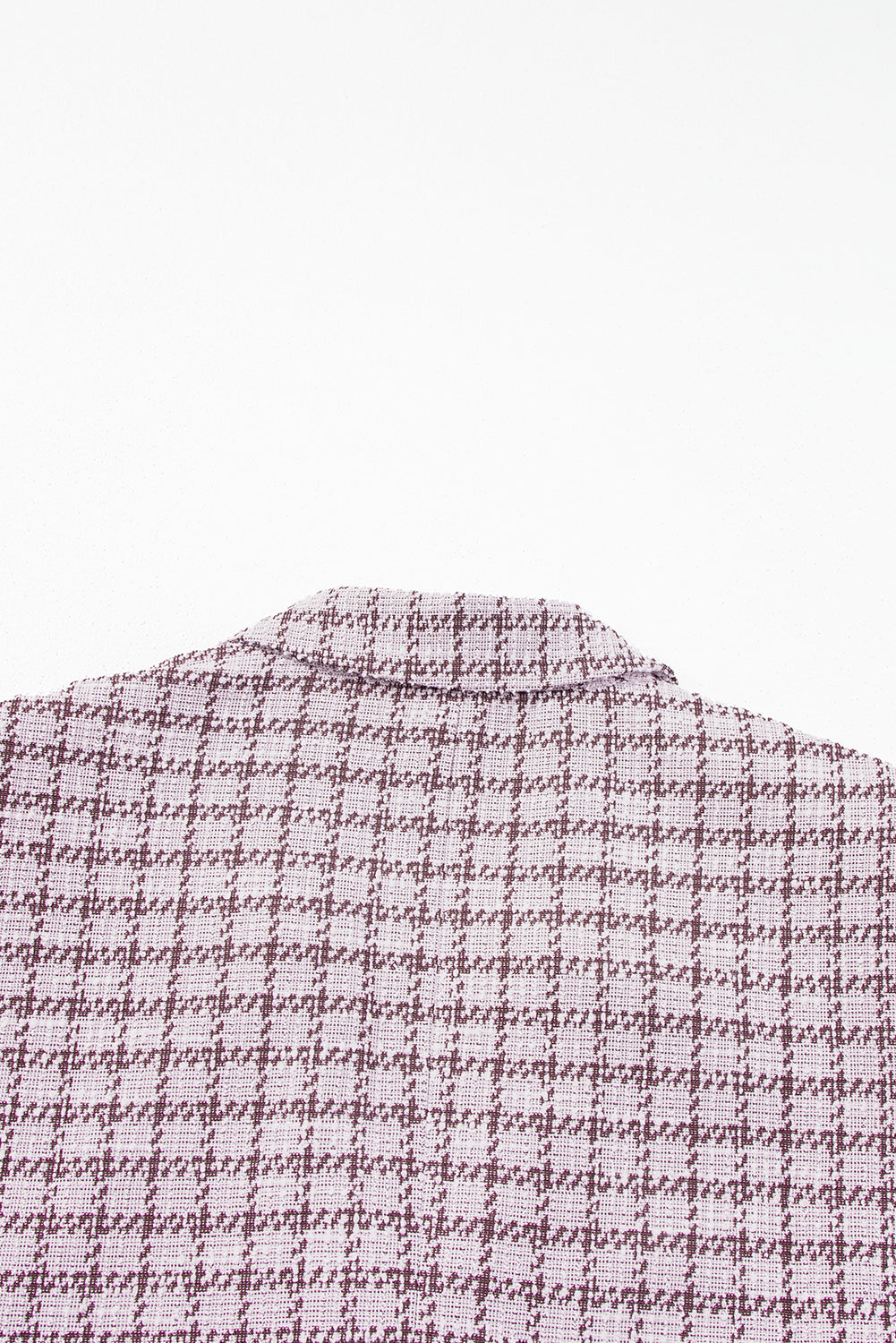 Burgundy Elegant Tweed Plaid Blazer
