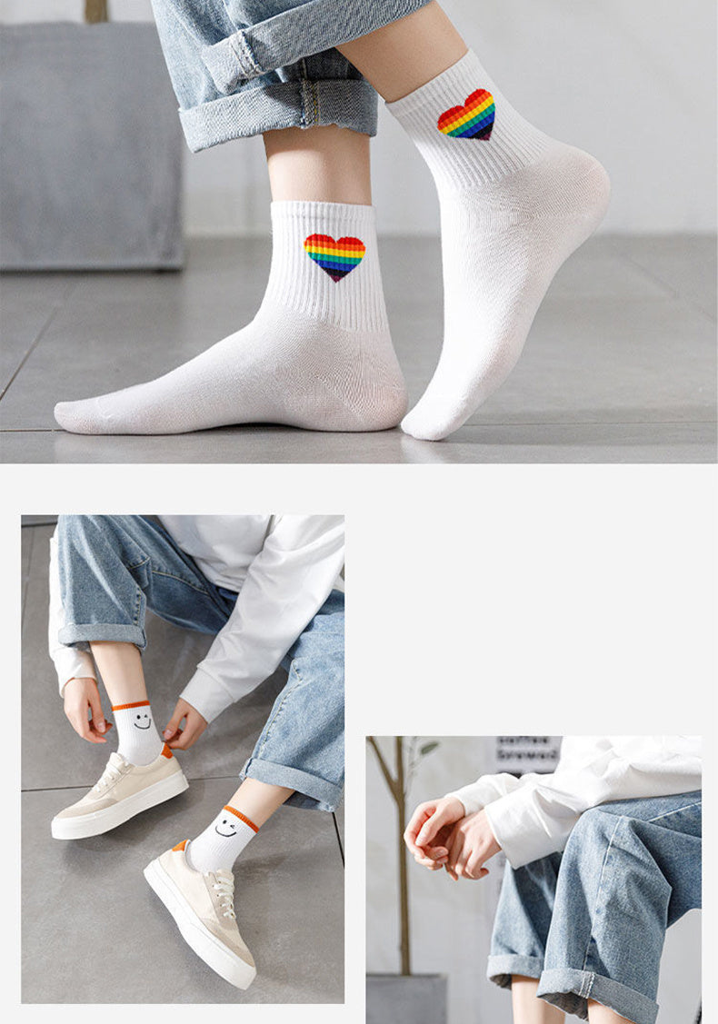Academic Style Stocks, Cute & Soft Crew Socks, Stylish Korean Fashion Aesthetic