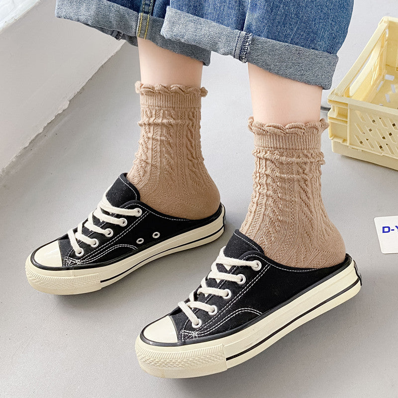 Women's Twist Texture Mid Tube Socks