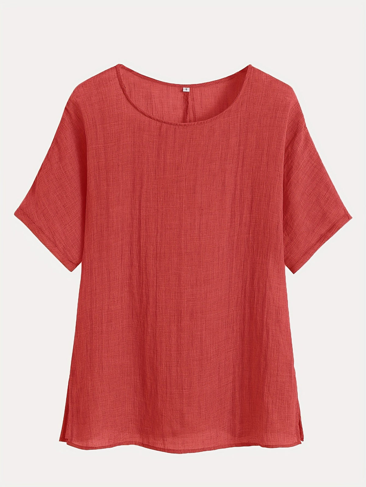 Solid Crew Neck T-Shirt, Casual Short Sleeve Loose Comfy Top