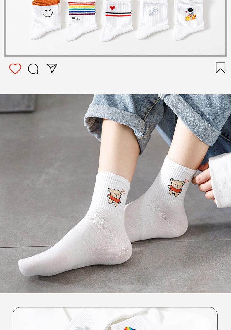 Academic Style Stocks, Cute & Soft Crew Socks, Stylish Korean Fashion Aesthetic