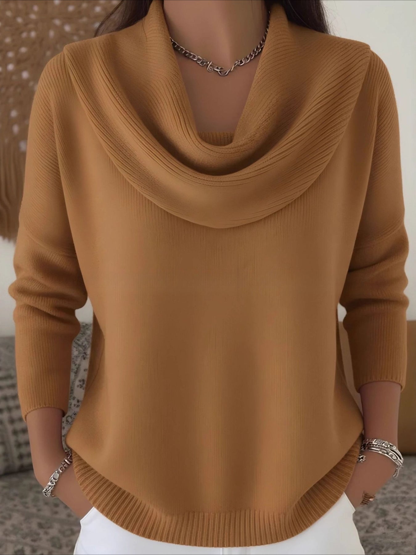 Crew Neck Long Sleeve Casual Sweater
