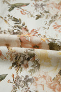 Beige Vintage Style Floral Print High Waist Wide Leg Jeans