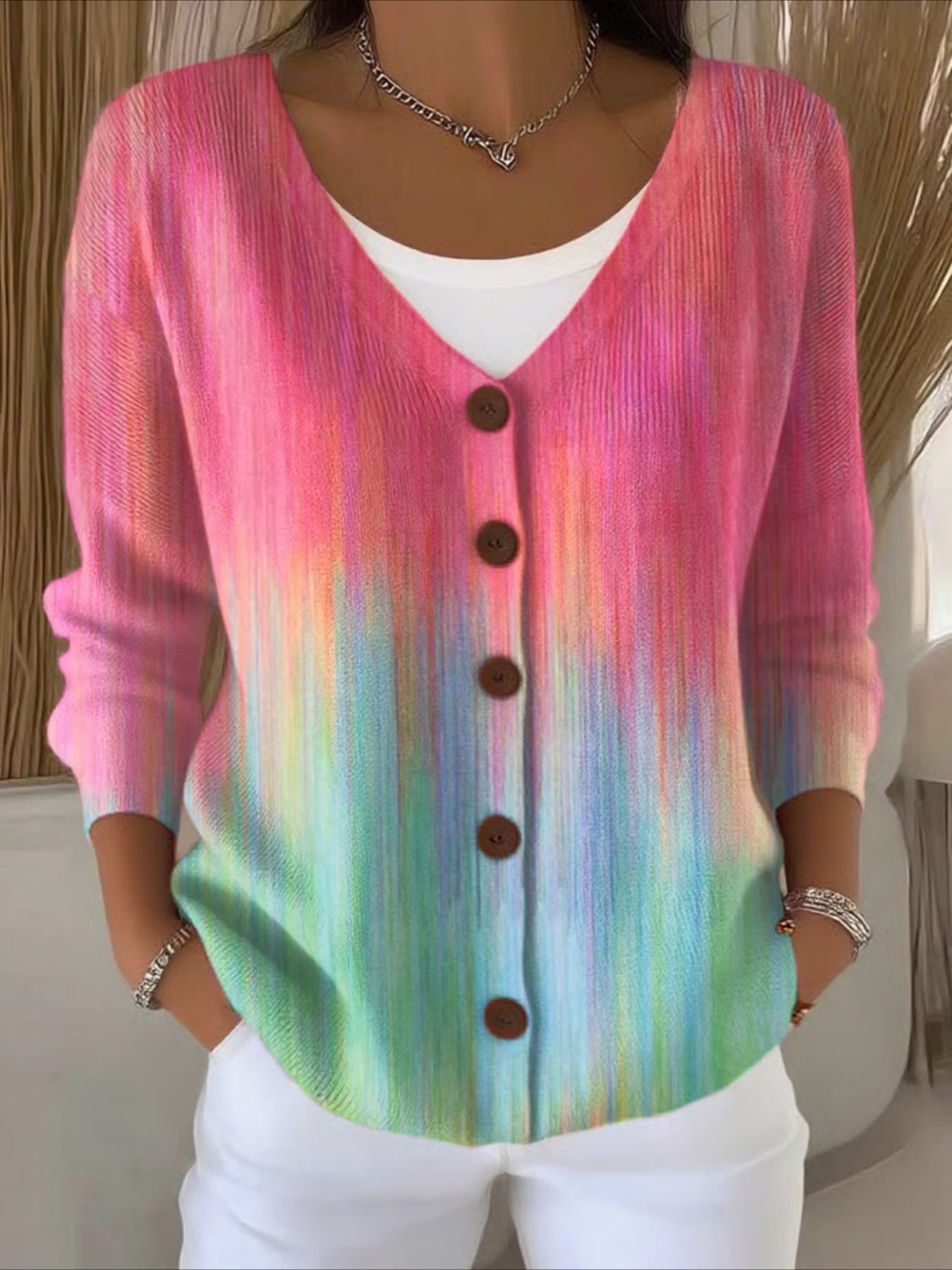 Plain Long Sleeve Comfy Casual Cardigan