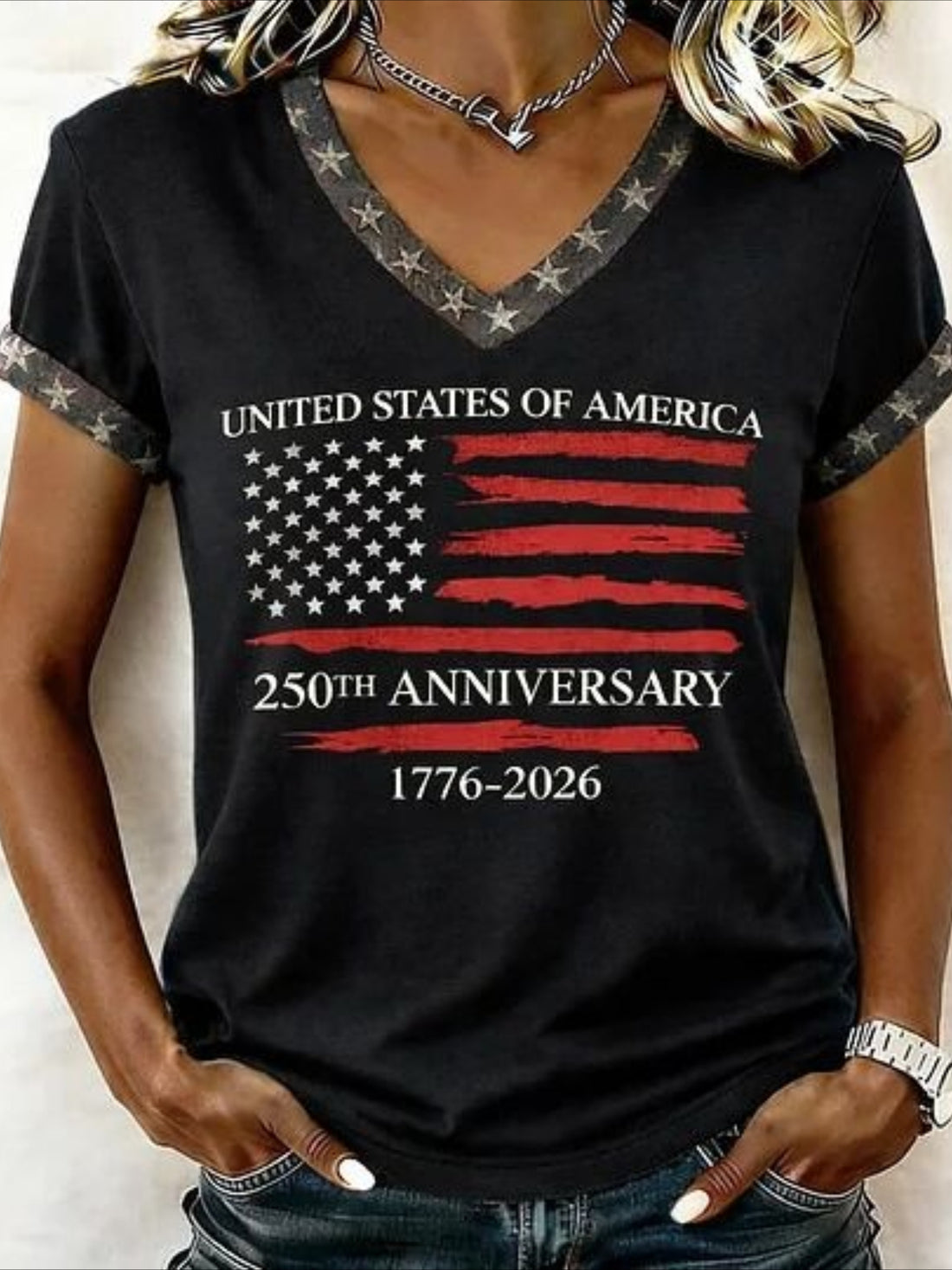 Vintage America 250th Anniversary Print T-Shirt