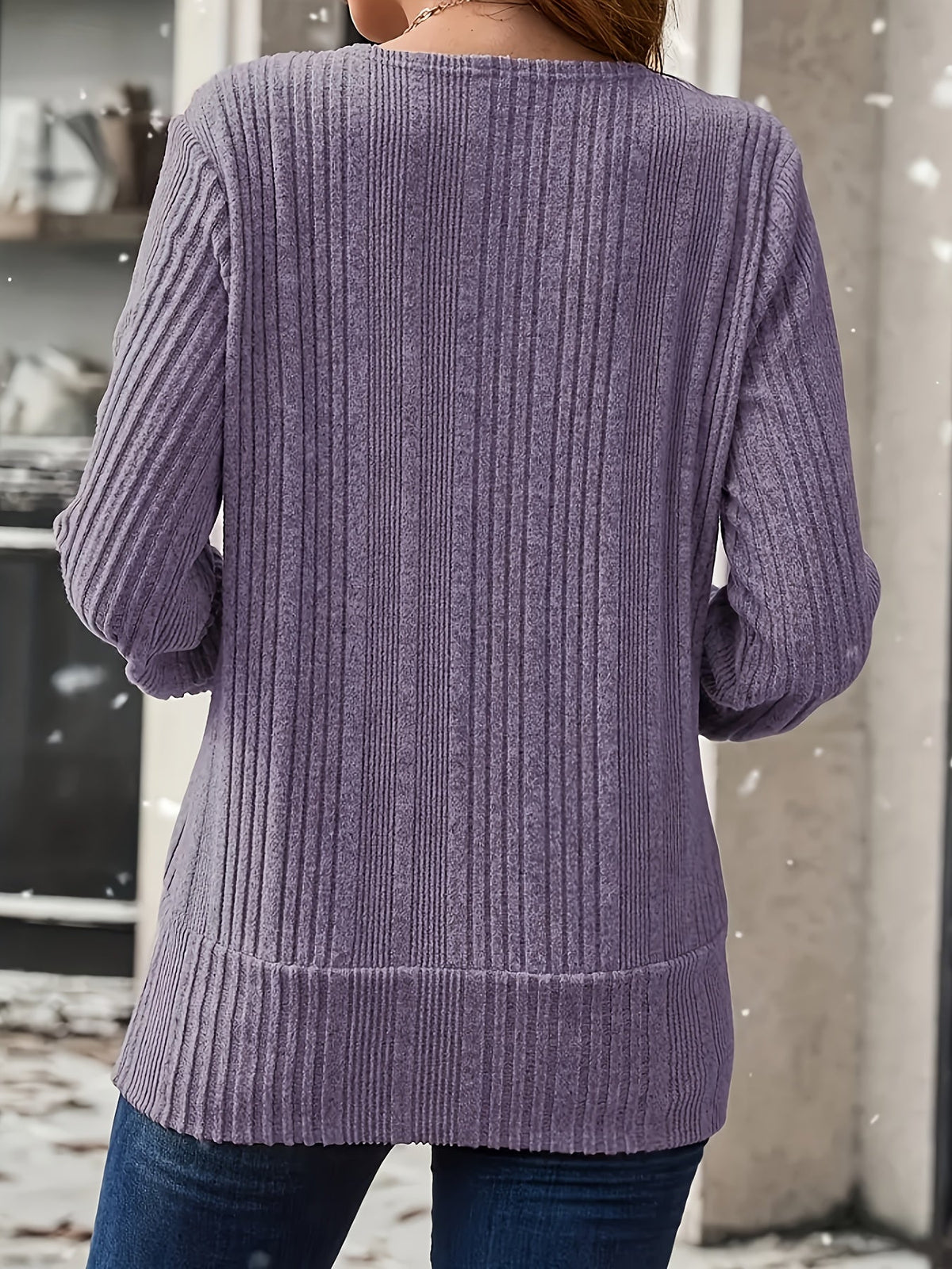 Casual Criss Cross Neck Long Sleeve T-Shirt