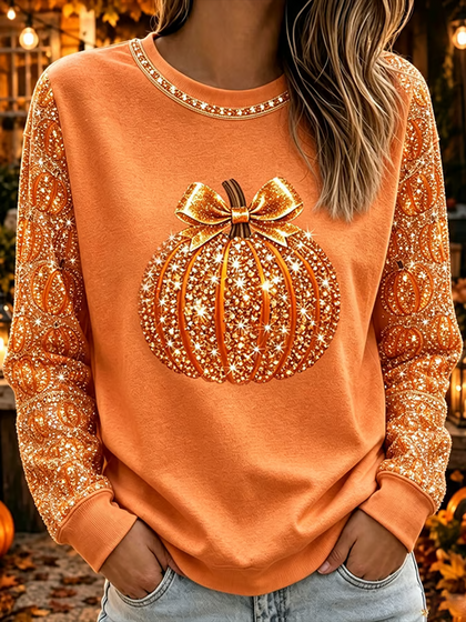 Printing Crew Neck Halloween Casual Sweatshirt