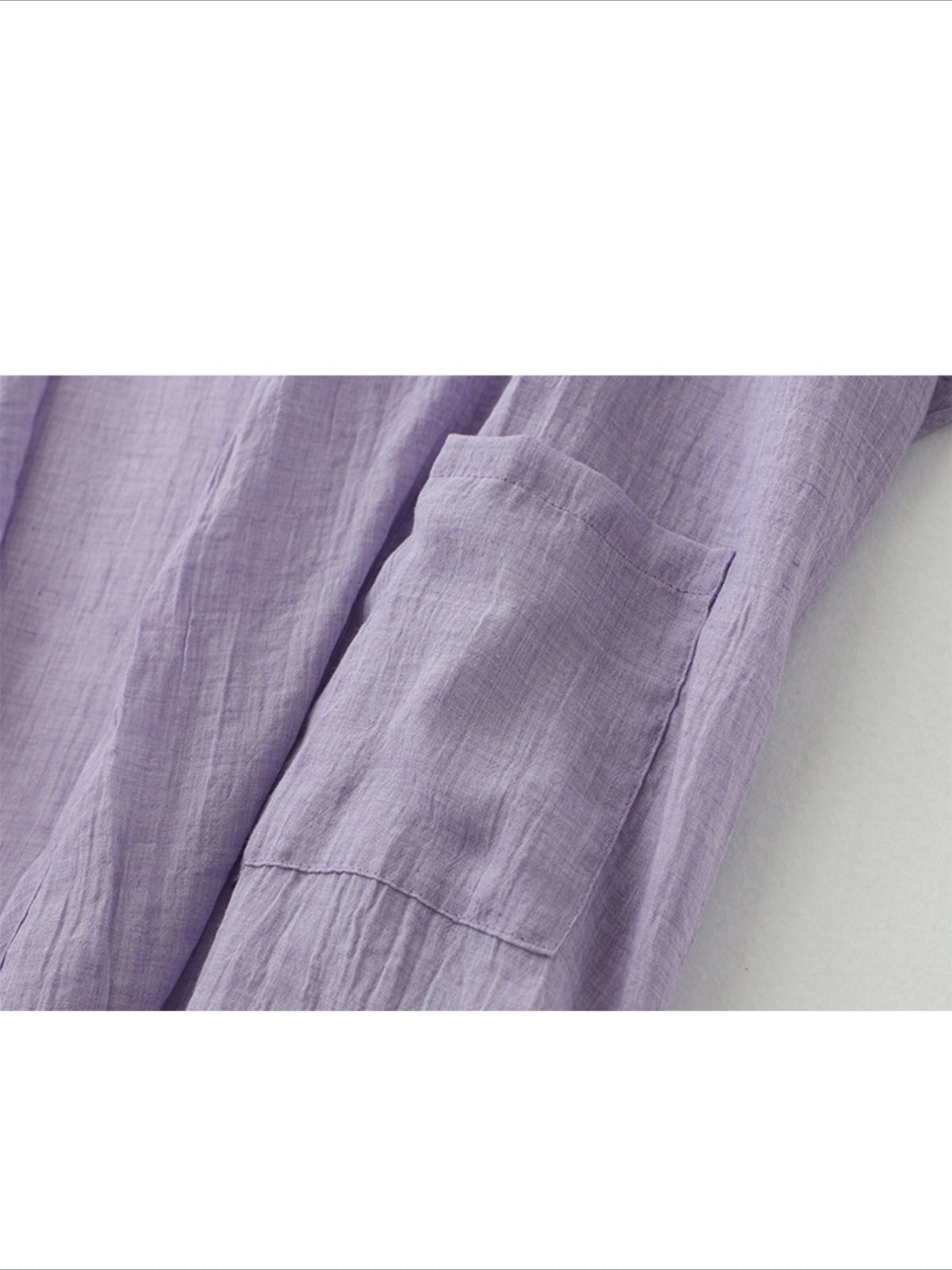 Long Loose Fit Casual Front Opening Short Sleeved and Linen Cover Lightweight and Linen Cardigan