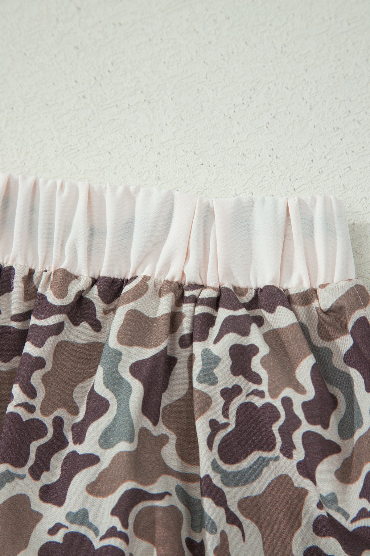 Khaki Camouflage Print Ruffle Boxer Shorts