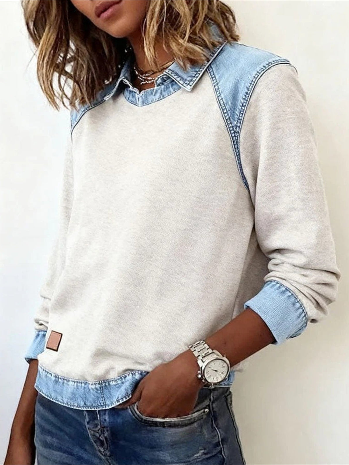 Color Block Stylish Casual Long Sleeve Shirt