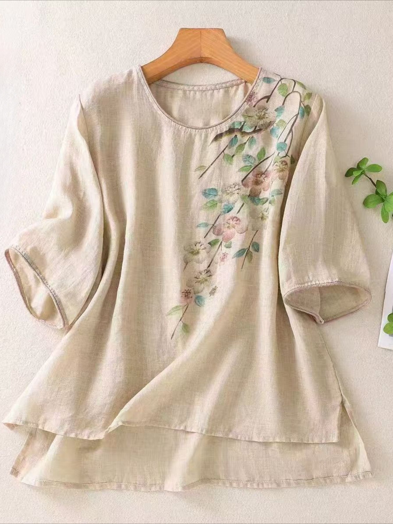 Elegant Cotton And Linen Shirt