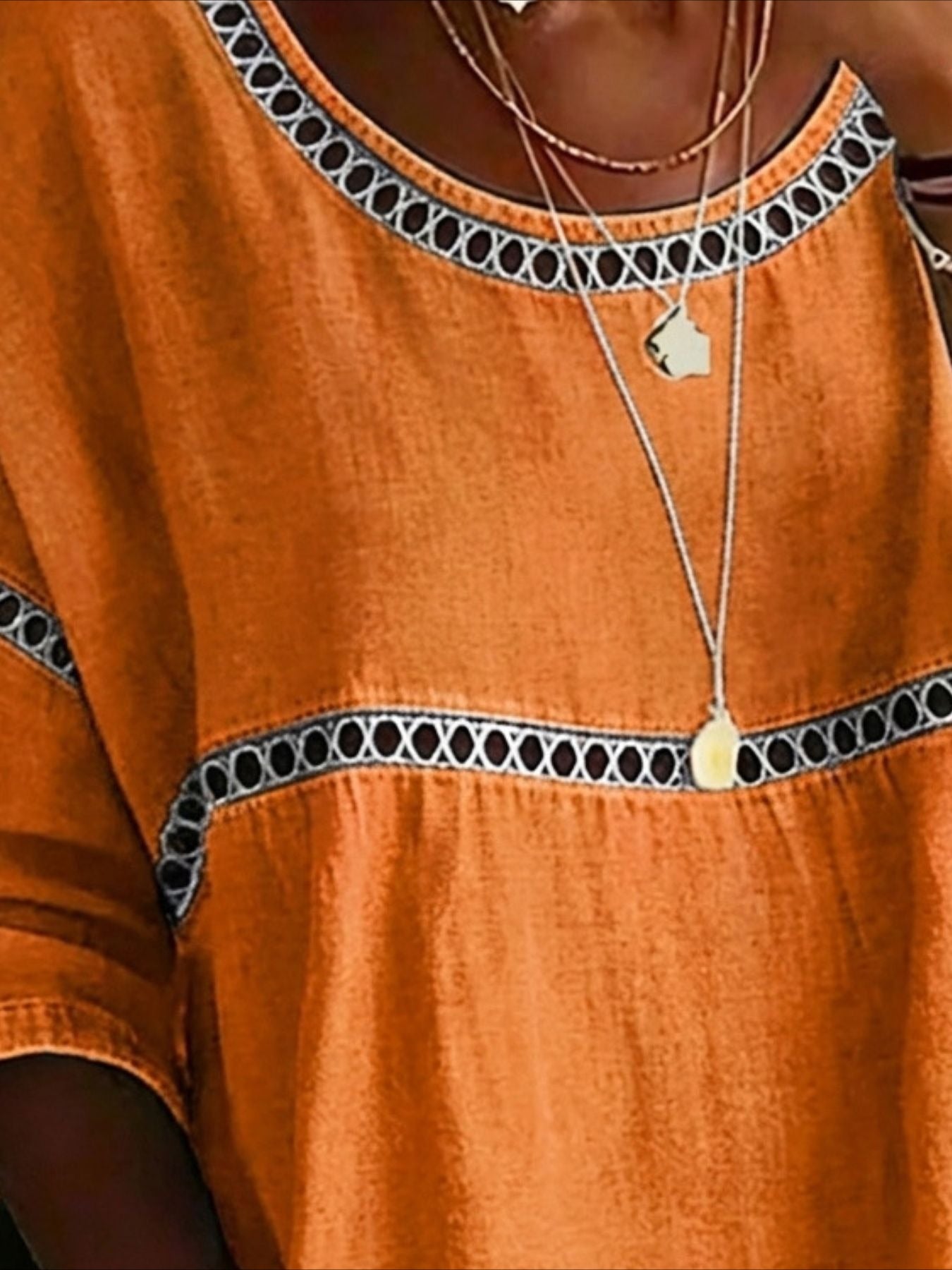 Flower Printed Mid Sleeve Pleated Round Neck Top