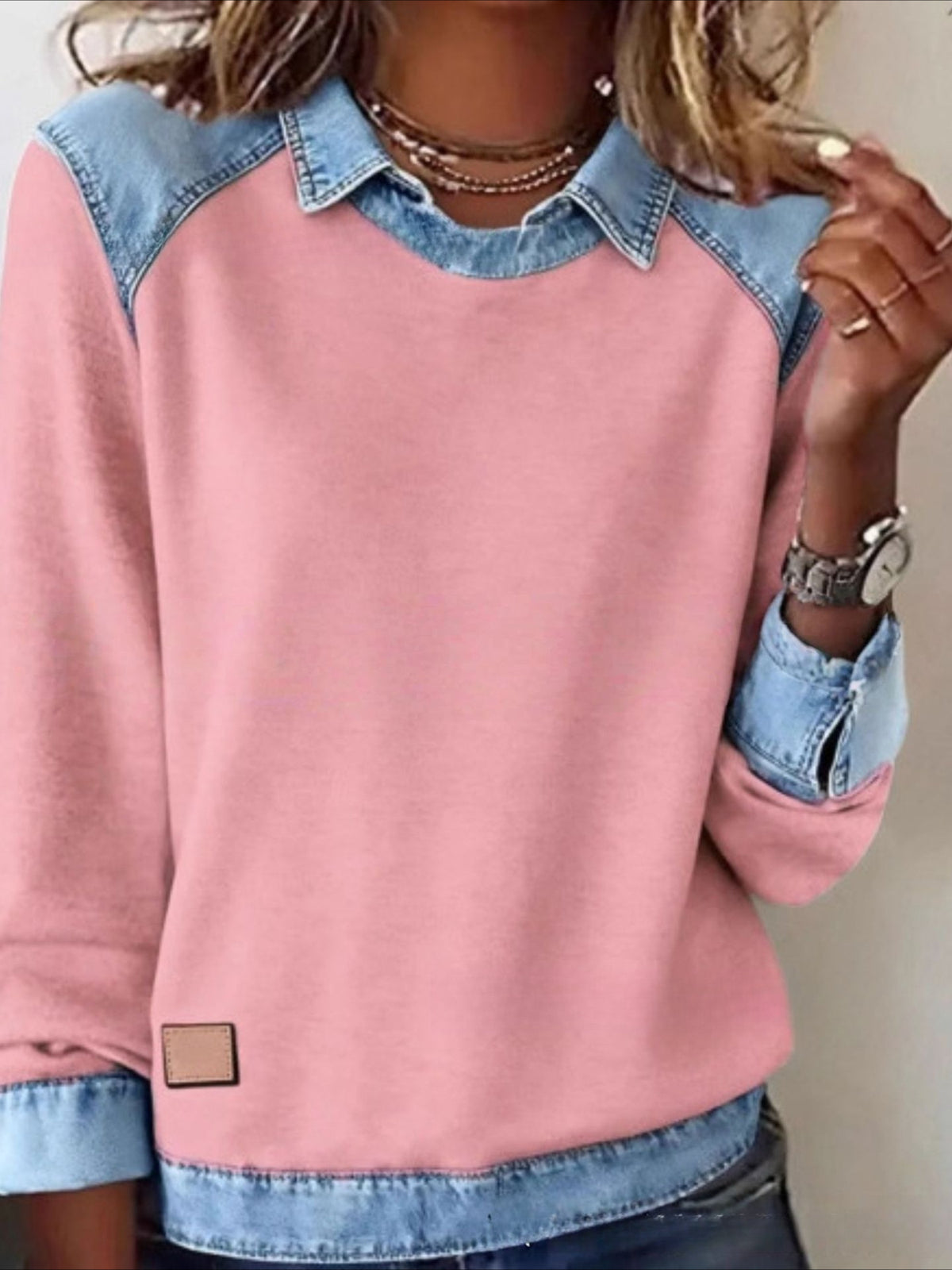 Color Block Stylish Casual Long Sleeve Shirt