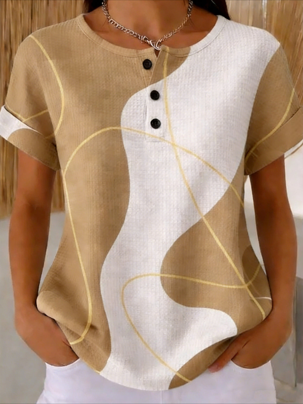 Loose Geometric Others Vintage T-Shirt