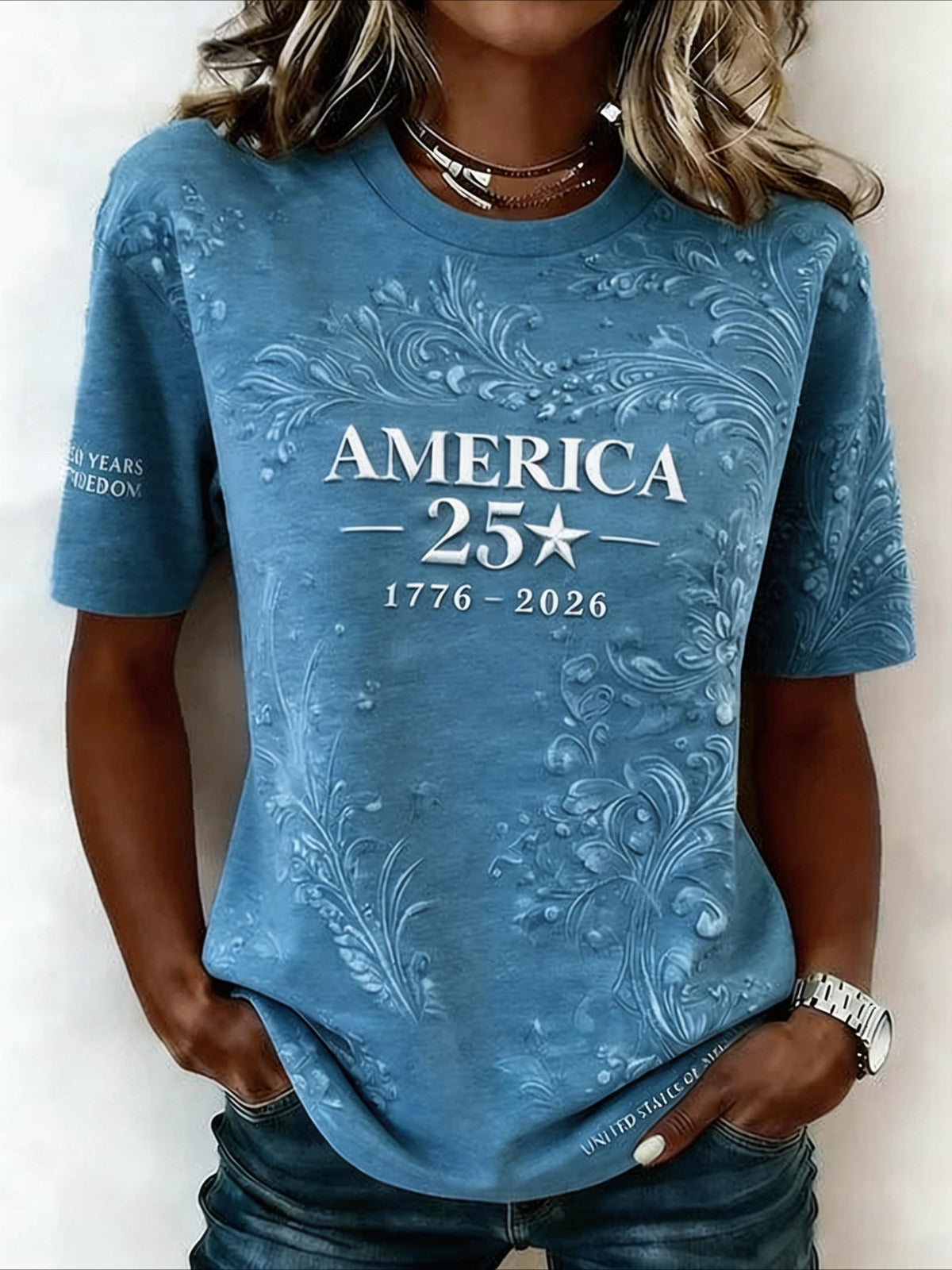 Casual Letter Pattern Crew Neck Short Sleeve T-shirt