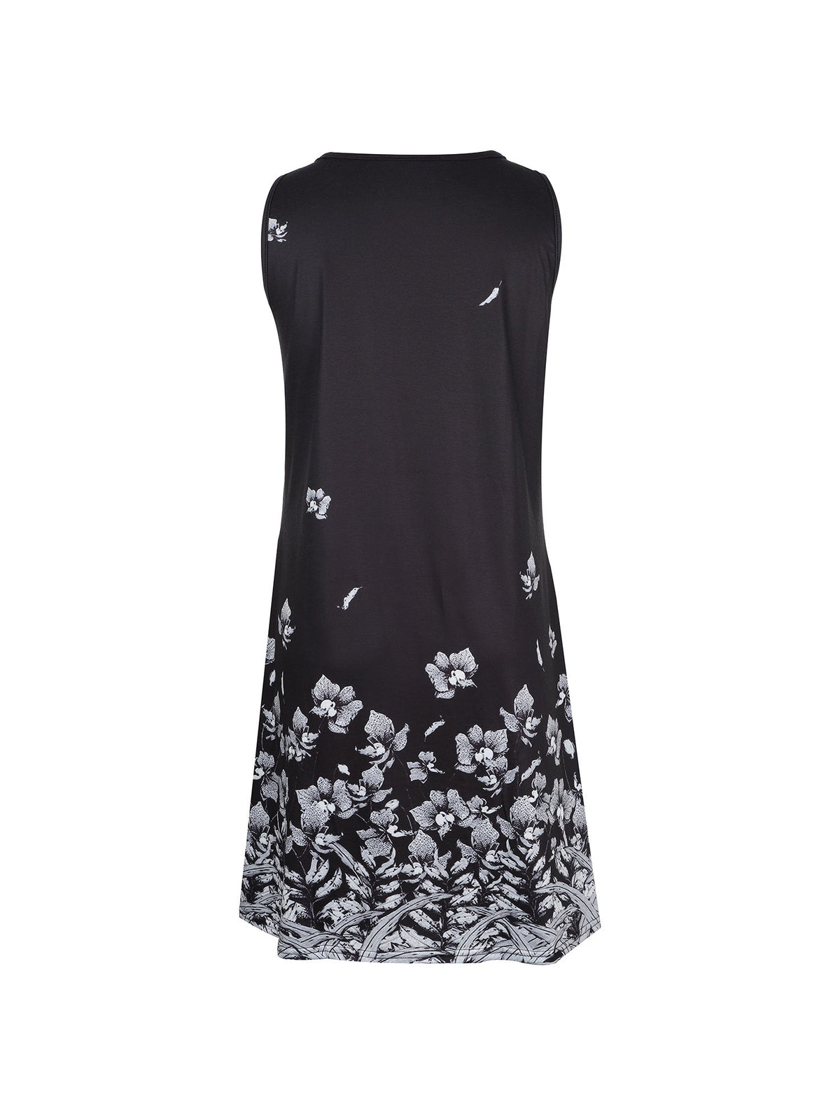 Floral Print Sleeveless Crew Neck Dress, Party Bodycon Loose Stylish Dress