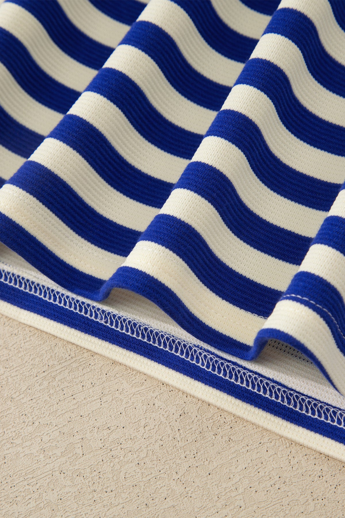Dark Blue Striped Shift Dress Colorblock V Neck Short Sleeve Casual Summer