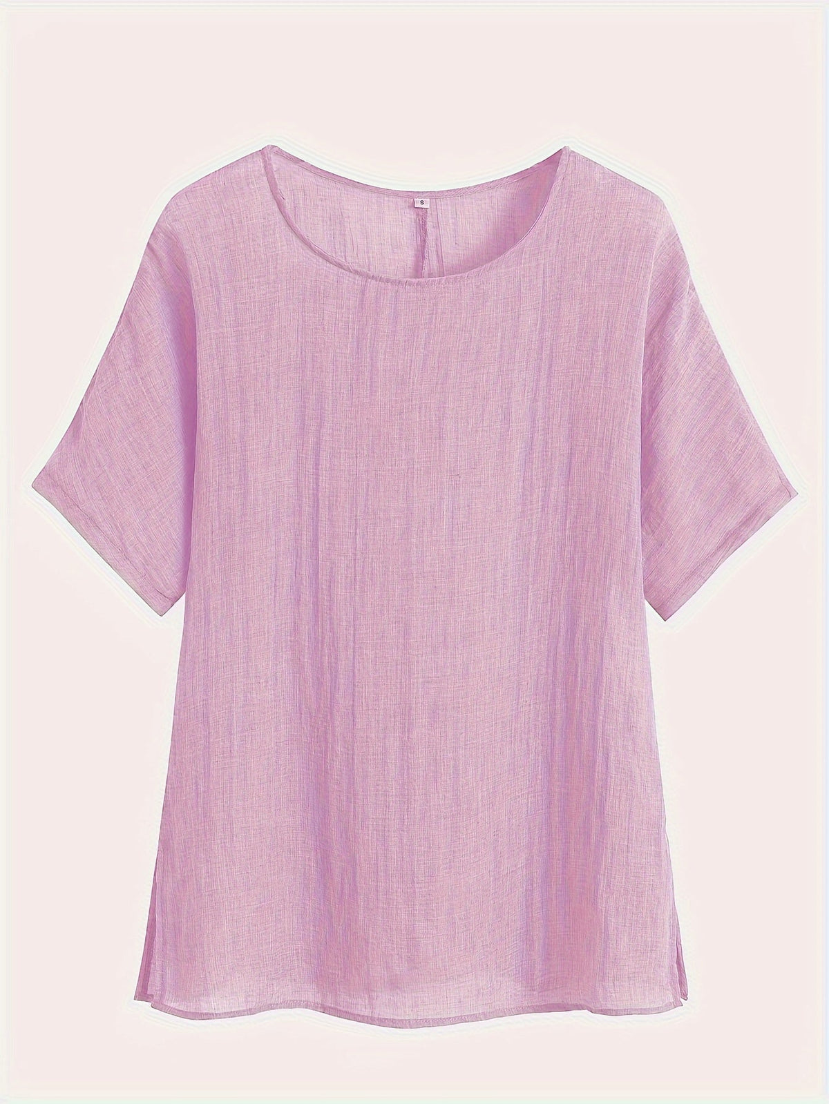 Solid Crew Neck T-Shirt, Casual Short Sleeve Loose Comfy Top