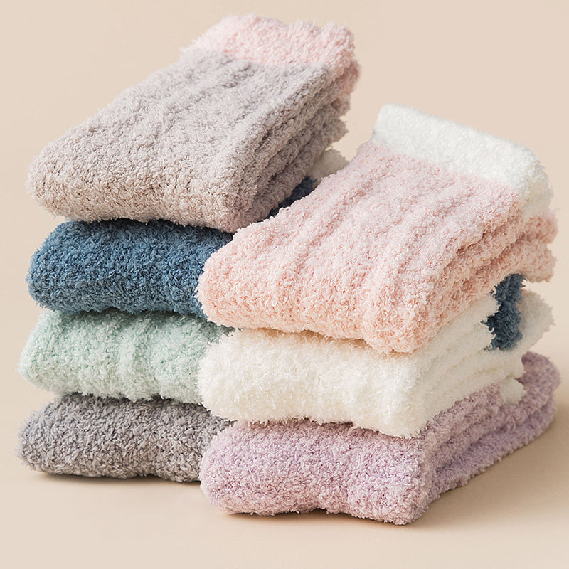 Thickened Fuzzy Socks, Comfy & Warm Mid Tube Socks, Women's Stockings & Hosiery