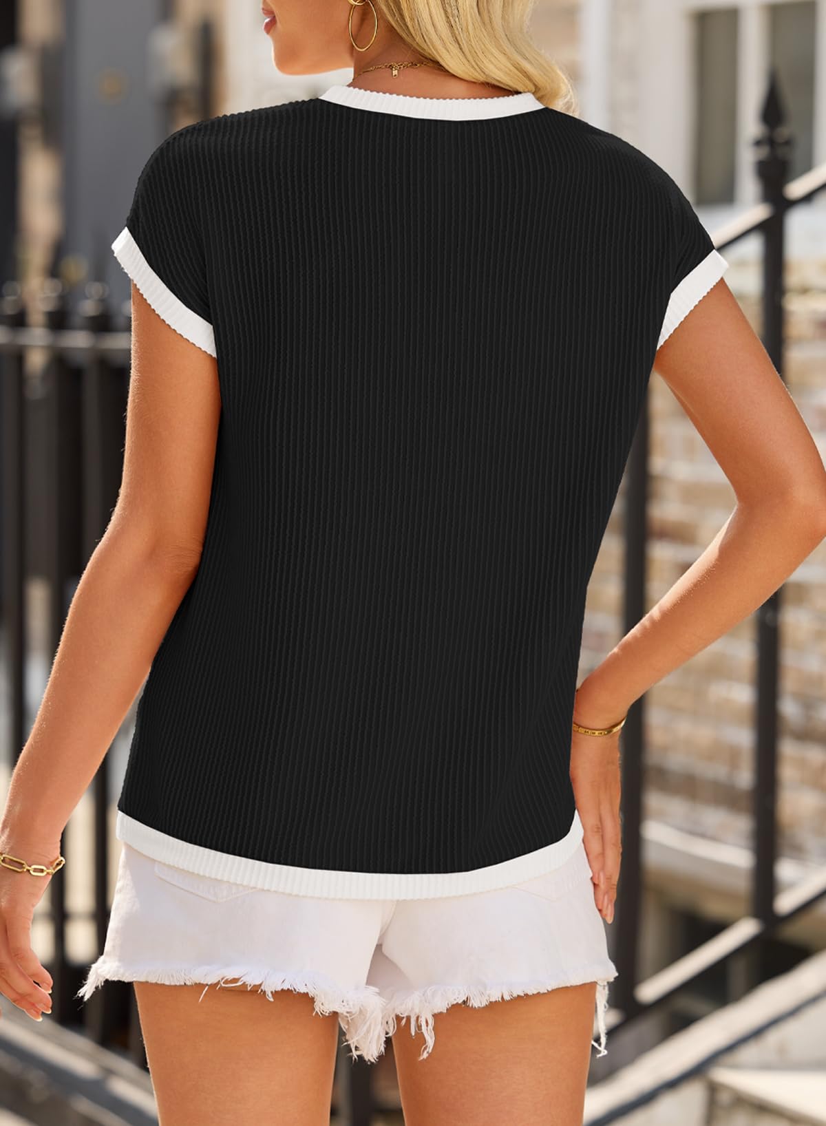 Coral Jacquard Short Sleeve Round Neck T Shirt