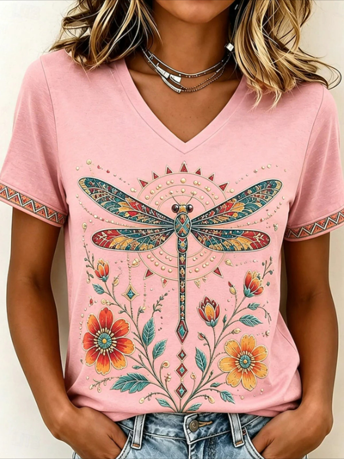 Vintage Dragonfly Regular Print Fit T-Shirt
