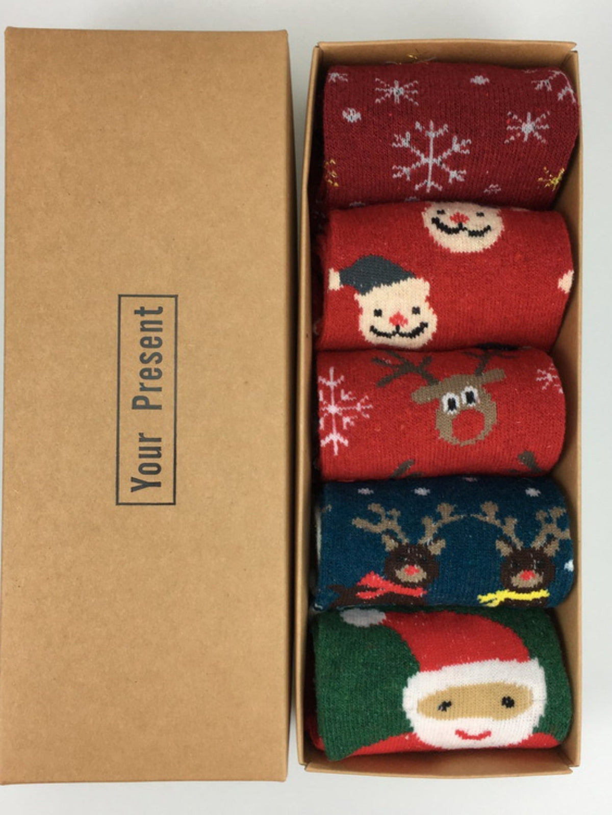 5 Pairs Christmas Elk Print Socks, Comfy & Warm Mid Tube Socks