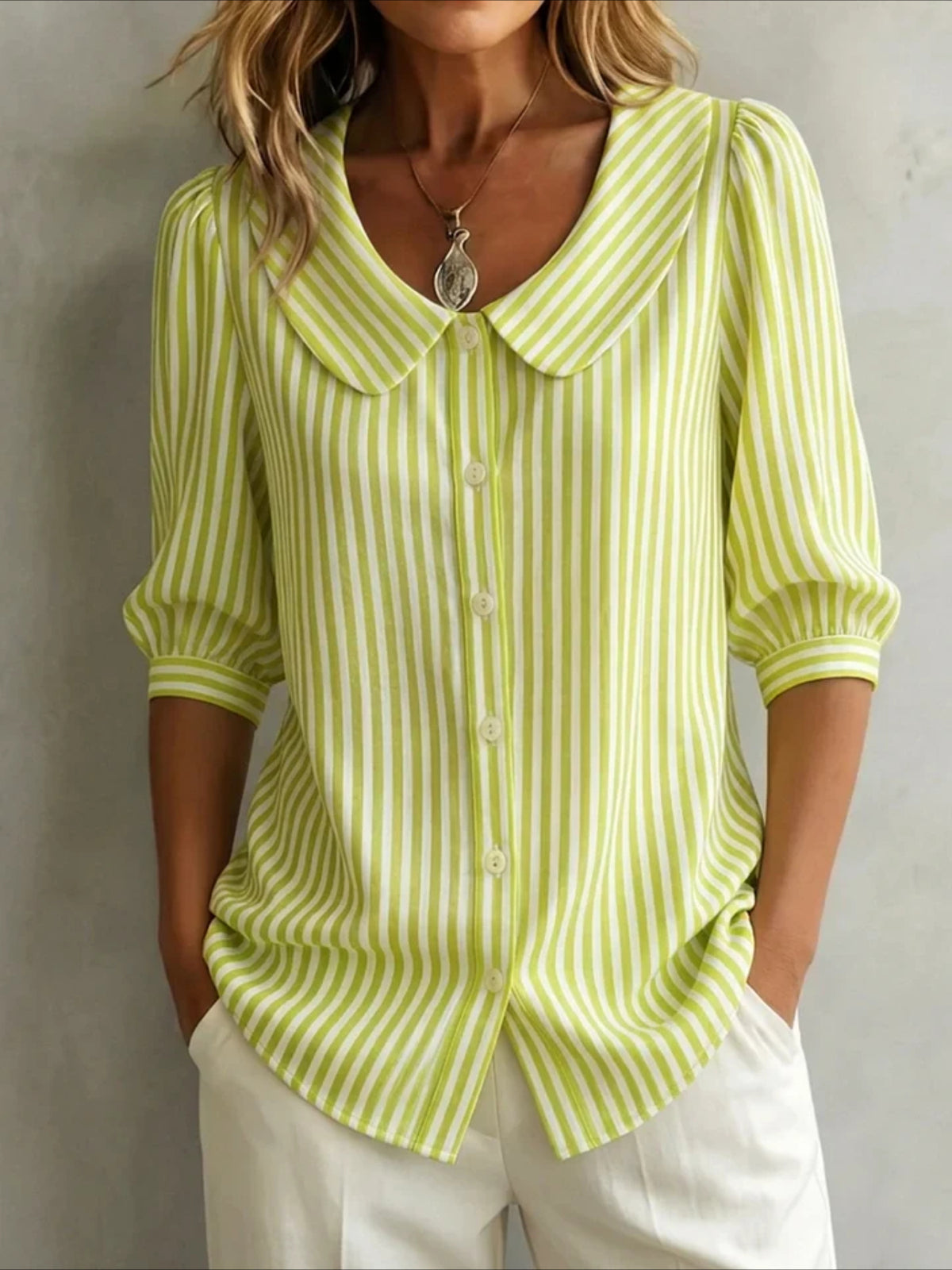 Crew Neck Short Sleeve Patterns Regular Shirt