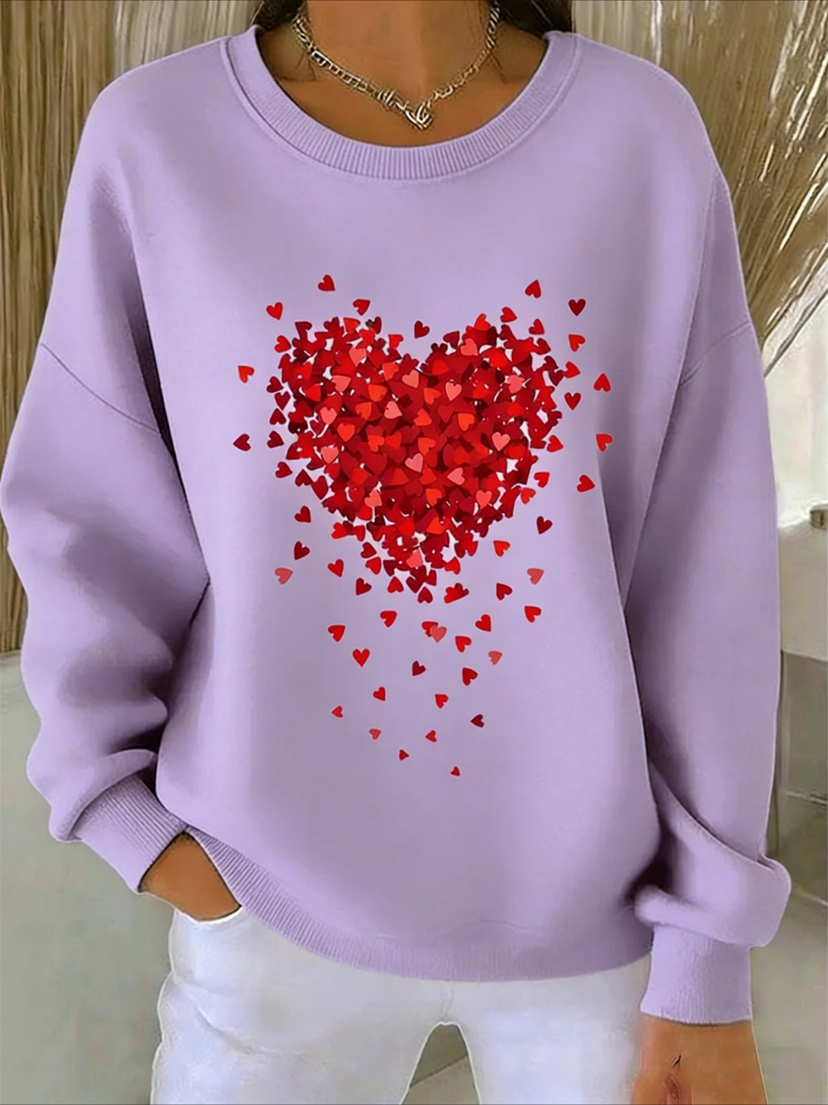 Love Casual Abstract Sweater Tee