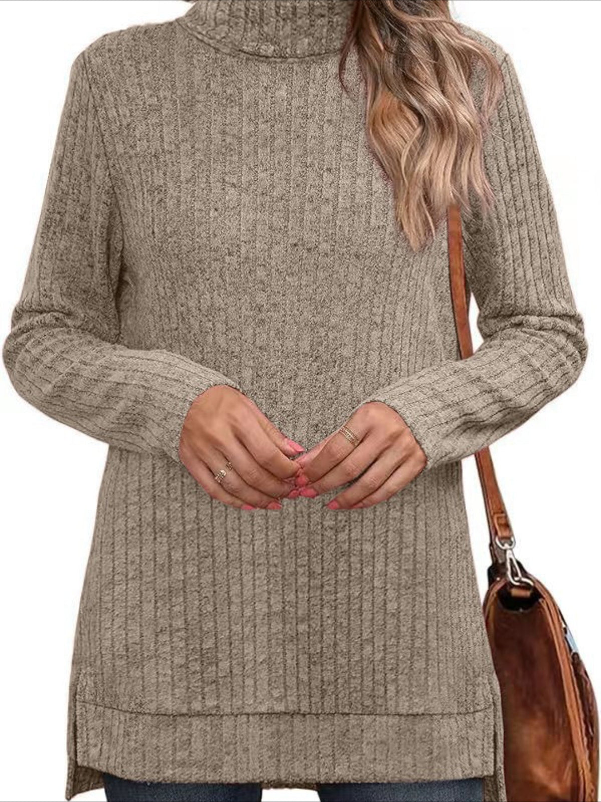 Pullover Turtle Neck Long Sleeve Sweater