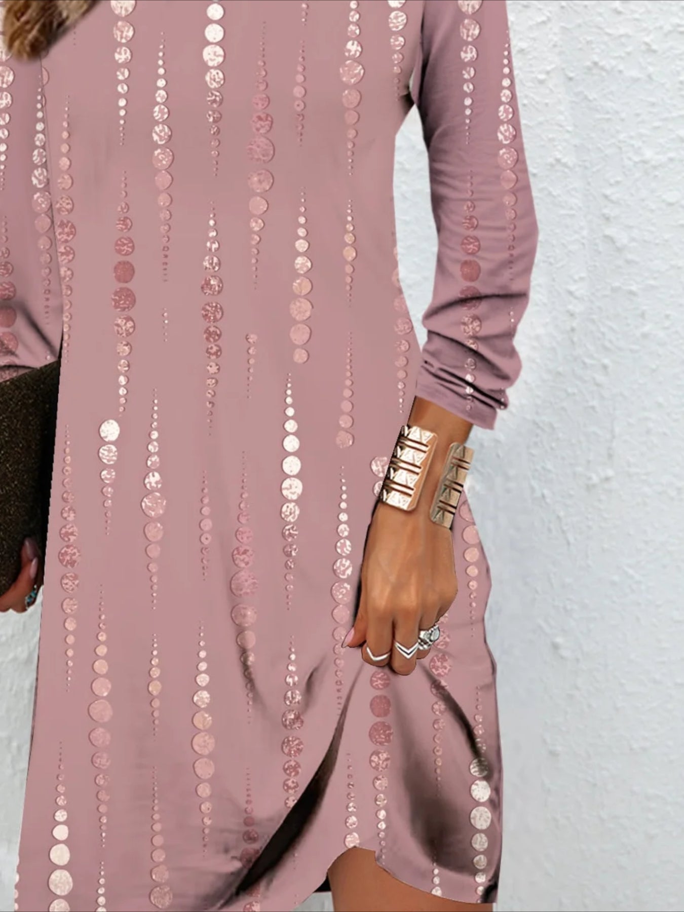 Long Sleeve Crew Neck Daily Going Out Casual Midi H-Line Dress