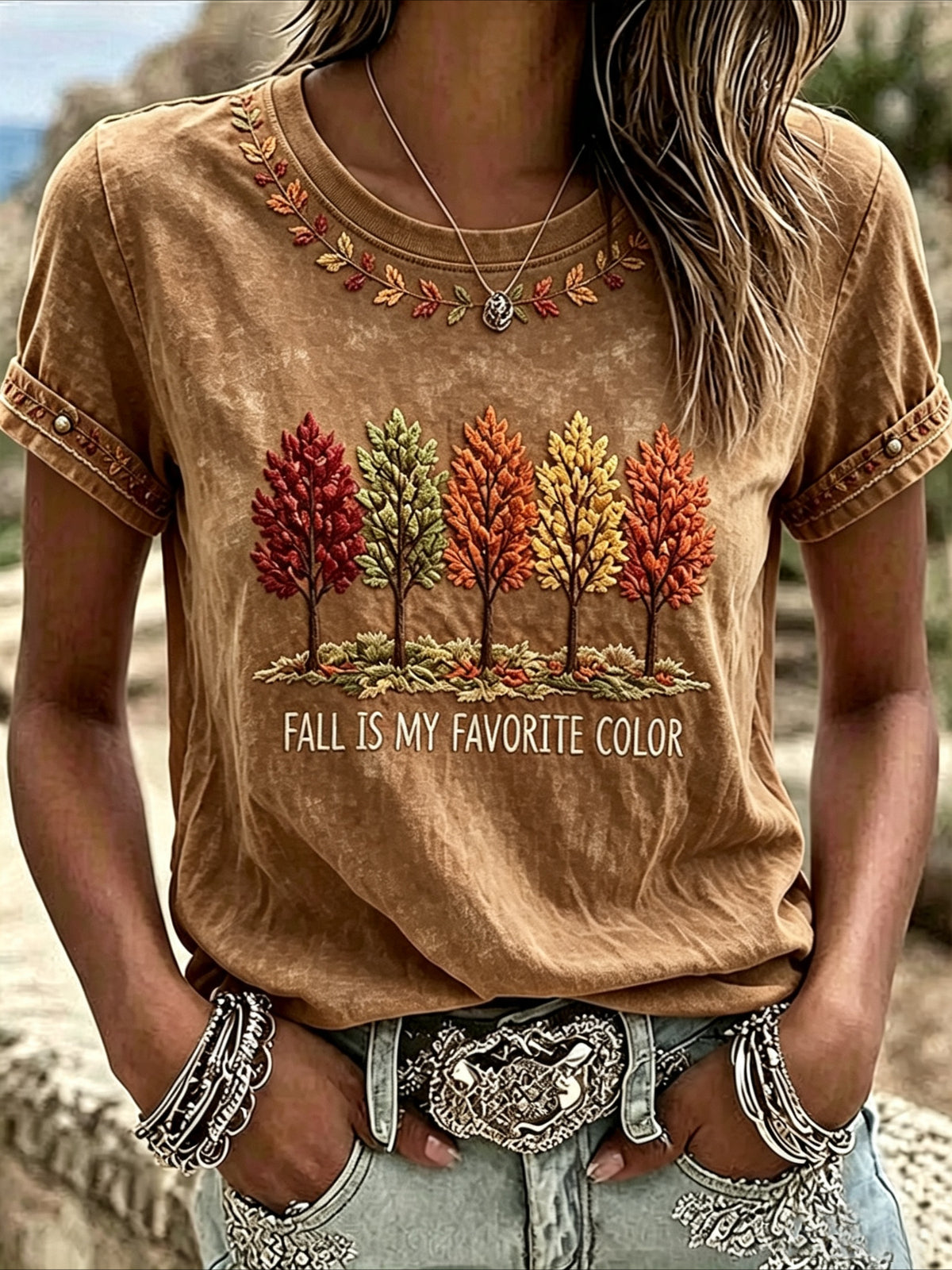 100% Cotton Floral Print Short Sleeve Crew Neck Top