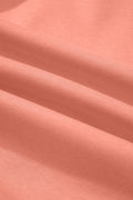 Grapefruit Orange Color Block Flower Patchwork Drawstring Contrasted Elastic Waist Wide Leg Pants