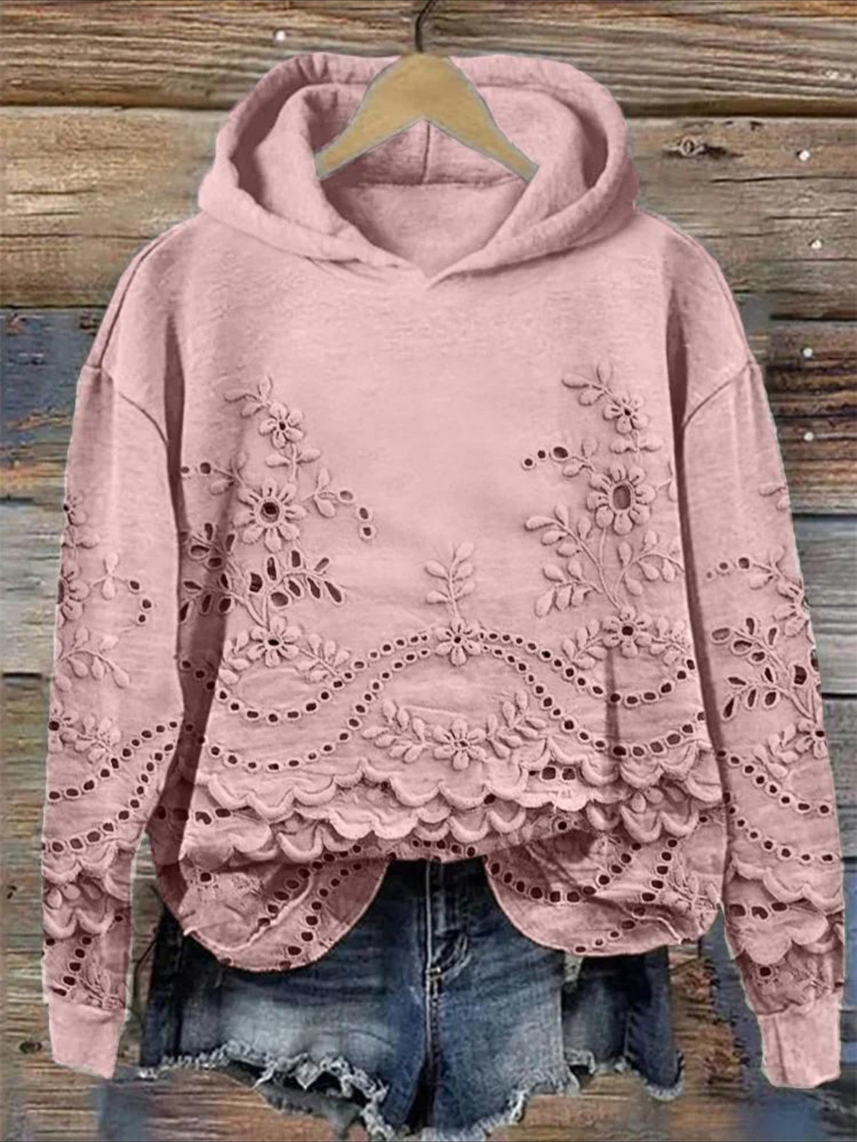 Fleece lining Long Sleeve Vintage Spring/Fall Hoodie