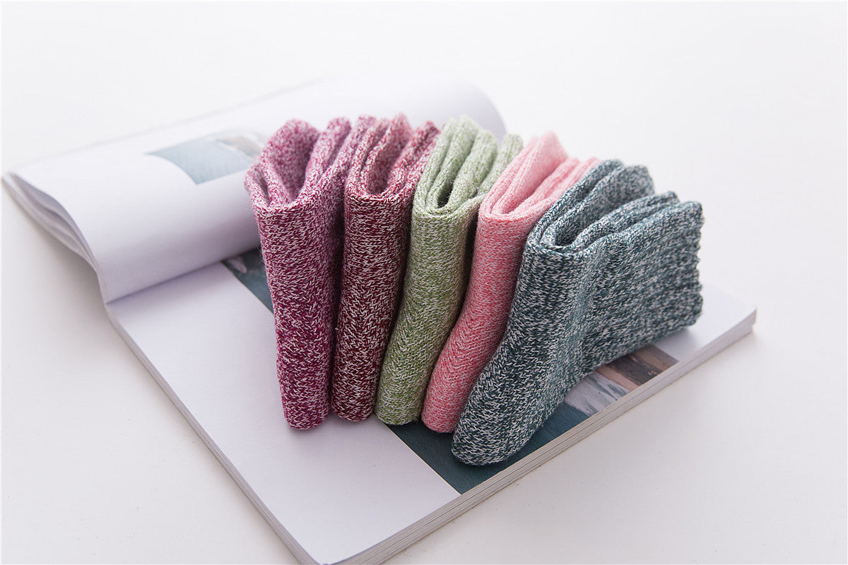2/5 Pairs Thick Knit Warm Socks, Soft & Comfy Mid Tube Socks